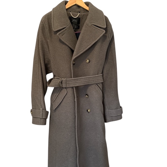 J.Crew Boiled-Wool Belted Trench Coat – Size 12 - Picture 3 of 6